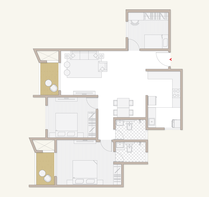3 BHK floorplan goyal orchid south park