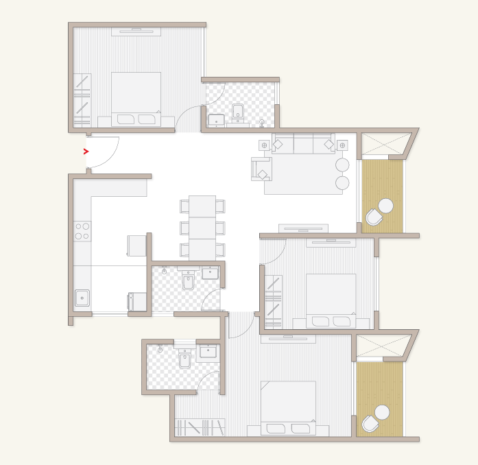 3 BHK 3T floorplans Goyal electronic city